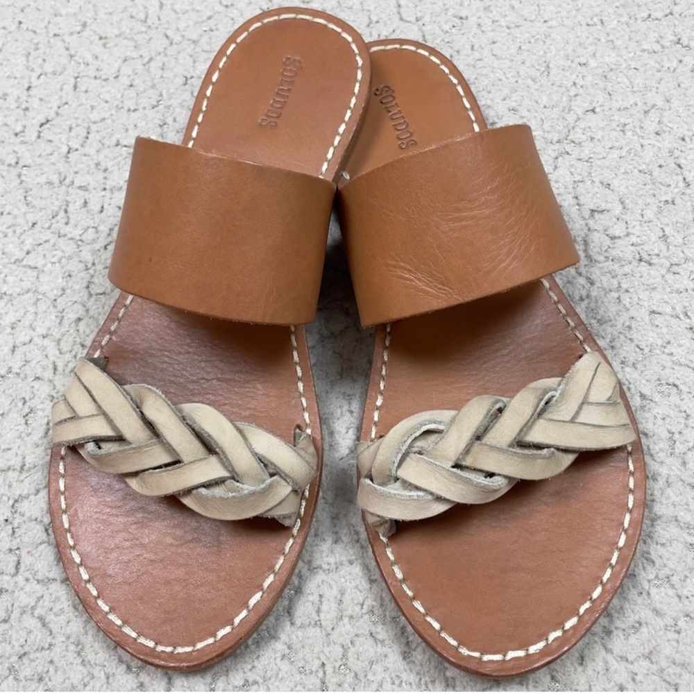 Soludos Braided Flat Leather Sandals
